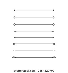 Linha geométrica simples decoração quebra linha divisor mão desenhada