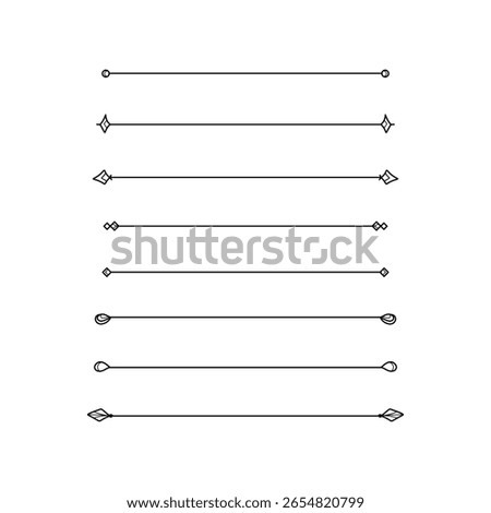 Simple geometric line decoration line breaks divider hand drawn