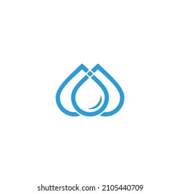 simple geometric line drop water geometric line logo vector