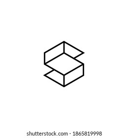 Logotipo simple de la línea geométrica S. Adecuado para marca de logotipo arquitectónico.