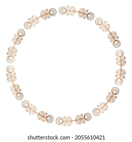 Simple geometric linear golden frame in Art Deco style. Vector illustration, design elements. Golden border isolated on white background,