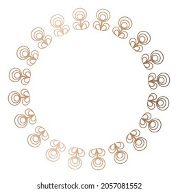 Simple geometric linear golden frame in Art Deco style. Vector illustration, design elements. Golden border isolated on white background,
