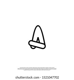 simple geometric linear style letter A logotype isolated on white background design concept
