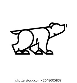 simple geometric lines of walking bear logo vector