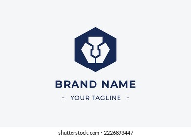 Simple Geometric Lion Face Logo