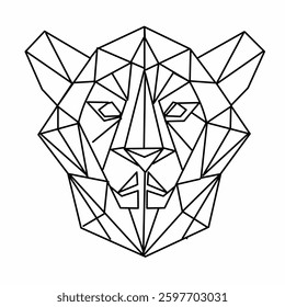 simple geometric lion head icon