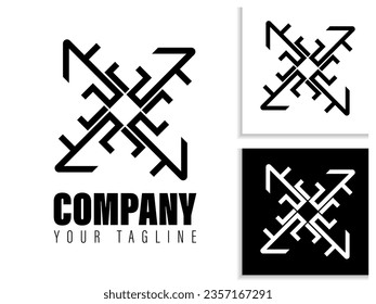 simple geometric logo design in black and white
