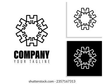 simple geometric logo design in black and white