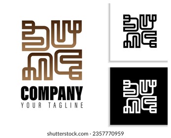 simple geometric logo design in gradient color