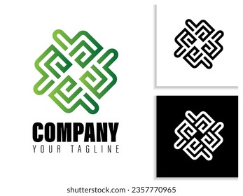 simple geometric logo design in gradient color