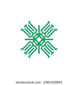 Plantilla de diseño de logotipo geométrico simple con letra X