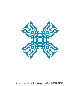 Simple geometric logo design template with letter X