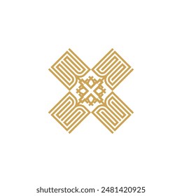 Simple geometric logo design template with letter X