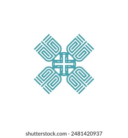 Simple geometric logo design template with letter X