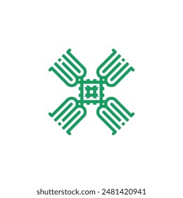 Simple geometric logo design template with letter X