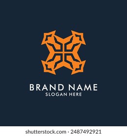 Simple geometric logo design template with letter X