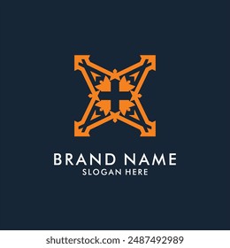 Simple geometric logo design template with letter X