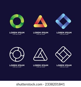 simple geometric logo design vector 