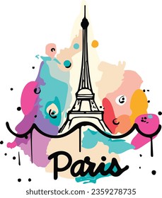 simple geometric logo of Paris, Eiffel Tower