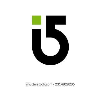 simple geometric logo template of initial letter number 1 5 B S I	