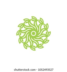 Simple geometric logo template. Modern business icon. Hexagon round ornament. Vector symbols, emblems, element and logotypes.