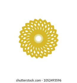 Simple geometric logo template. Modern business icon. Hexagon round ornament. Vector symbols, emblems, element and logotypes.