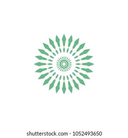 Simple geometric logo template. Modern business icon. Hexagon round ornament. Vector symbols, emblems, element and logotypes.
