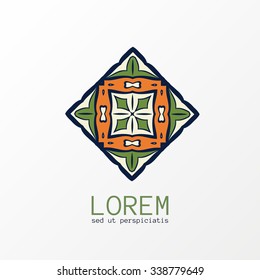 Simple geometric logo template. Modern business icon set. Square ornament. Vector symbols, emblems, element and logotypes.