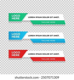 Simple geometric lower third banner template design