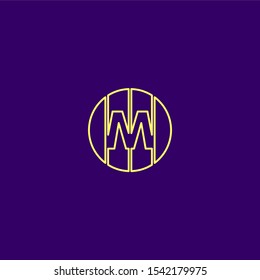 simple geometric M logo letter isolated on purple background design concept, vector illustration.