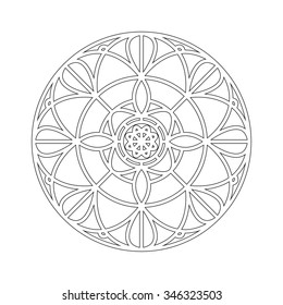 Simple geometric mandala. Can be used for coloring book,etc. Vector illustration