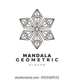 Simple geometric mandala pattern for printing