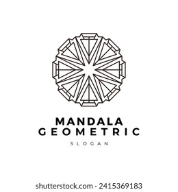 Simple geometric mandala pattern for printing