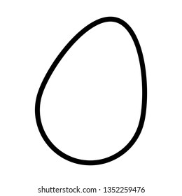 Simple geometric minimalist vector icon of egg. Rounded shape, black thin line, transparent background and isolation vector object. Modern clip art for print or website. Food flat Easter spring symbol