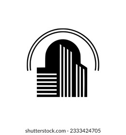 simple geometric minimalistic symmetrical black design architecture office logo vector illustration template design