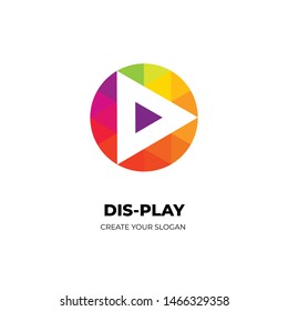 simple geometric modern abstract logo design vector play