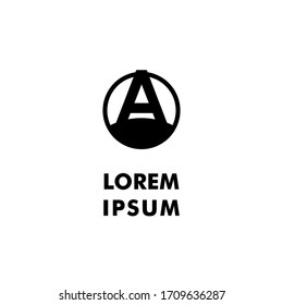 simple geometric modern black A logotype creative design concept