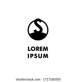 simple geometric modern black S logotype creative design concept