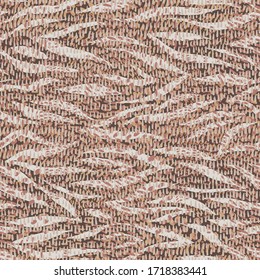 Simple geometric modern ornament. Stylish dash lines seamless pattern. Hand drawn dashed doodle elements texture. Abstract illustration with bold dotted lines forming zebra tiger leopard skin texture.