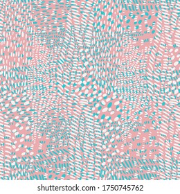 Simple geometric modern ornament. Stylish dash lines seamless pattern. Hand drawn dashed doodle elements texture. Abstract illustration with bold dotted lines for textile, fabric, wrapper, cards.