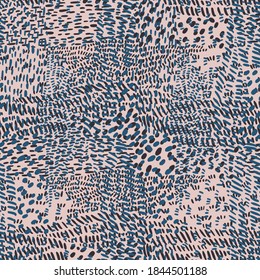 Simple geometric modern ornament. Stylish dash lines seamless pattern. Hand drawn dashed doodle elements texture. Abstract illustration with bold dotted lines for textile, fabric, wrapper, cards.