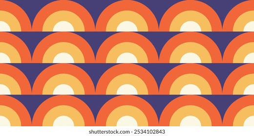 Simple geometric modern seamless pattern. White, red, orange and dark blue. Perfect for printing, backgrounds, designs, wallpaper and gift wrapping