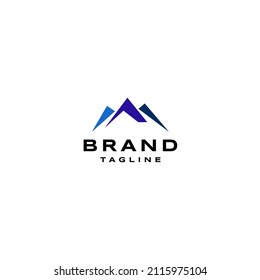 Simple Geometric Mountain Logo Design