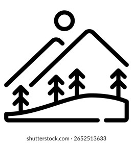 Simple geometric mountain peaks with layered layers.