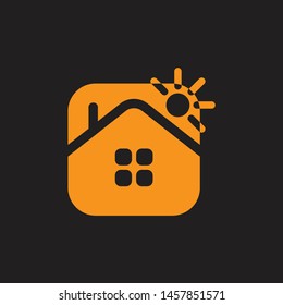 simple geometric negative space home square vector