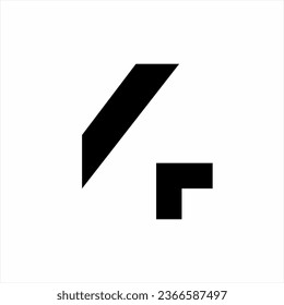 Simple geometric number 4 logo design.