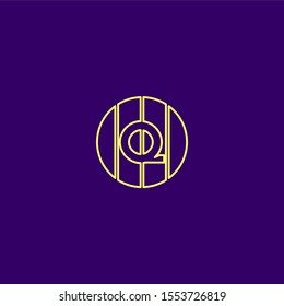 simple geometric O logo letter isolated on purple background design concept, vector illustration.