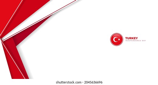 Simple geometric on white background design. Turkey Independence day. Good template for Turkey Independence day or national day design.