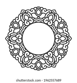 Simple geometric ornament mandala template. - Vector.
