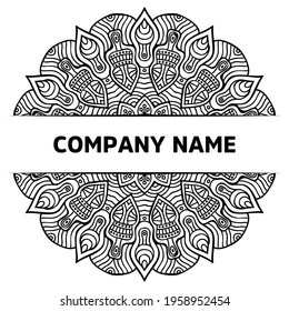 Simple geometric ornament template mandala